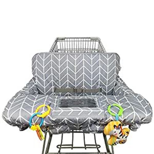 Shopping Cart Cover for Baby ICOPUCA Cotton High Chair Cover, Reversible, Machine Washable for Infant, Toddler, Boy or Girl (Grey Arrow Print)