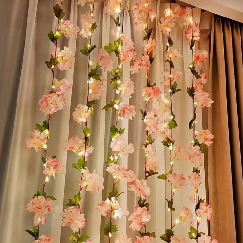 Christmas Wedding Holiday Party Hydrangea Rattan Leaf String Lights Garland Lights Battery Powered 2m 20LEDs New Year Home Garden Party Balcony Bedroo