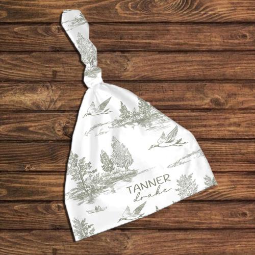 Mallard Duck Personalized Baby Boy Swaddle Set/Toile Pattern Duck Hunting/Keepsake Baby Name Blanket and Hat/Newborn Gift/New Baby Gift Dad