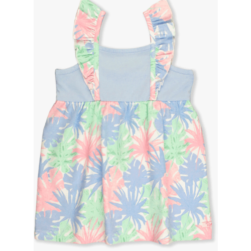 Ruffle Strap Mixed Print Dress