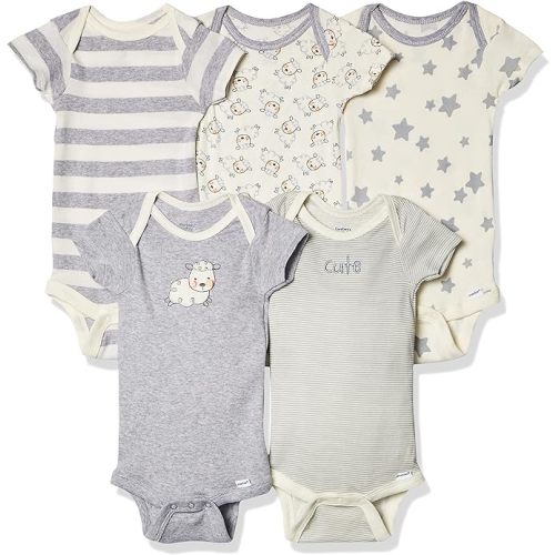 Gerber Baby Girls' 5-Pack Short Sleeve Variety Onesies Bodysuits