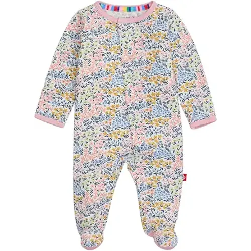 Magnetic Me Girls Modal Magnetic Baby Footie Pajamas | Silky Soft Modal Fabric | Baby Sleepers Available Sizes PRE - 24M