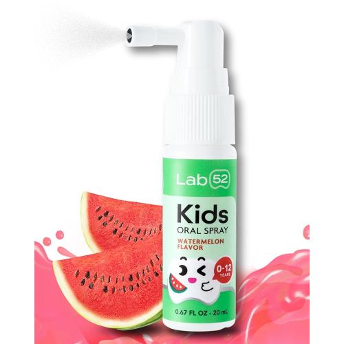 LAB52 Kids Oral Spray, Toddler Toothpaste Helper for Cavity Repair and Fresh Breath, Children Anticavity with Fluoride Free for Newborn to Preschoolers, Xylitol Watermelon Flavor