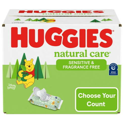 Huggies Natural Care Sensitive Baby Wipes, Fragrance Free, Unscented, 12 Pack