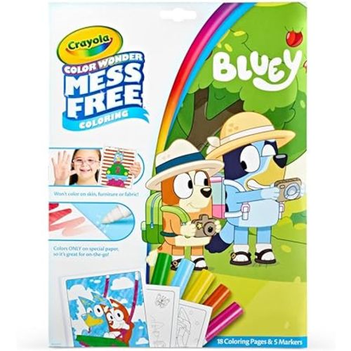 Crayola Bluey Color Wonder Coloring Set, 18 Bluey Coloring Pages, Mess Free Coloring for Toddlers, Bluey Toys, Holiday Gifts for Kids, Stocking Stuffer