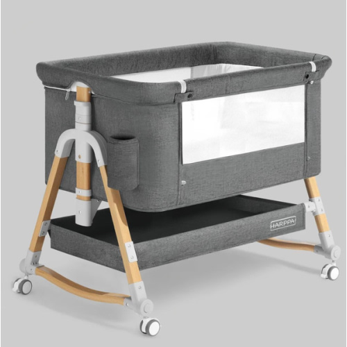 HARPPA Cuddly 3-in-1 Baby Bassinet Bedside Sleeper for Reflux | Attaches to Bed, Adjustable 5 Heights, Non-Toxic & CPSC Certified | Sturdy Aluminum Frame, Portable Wheels, Tool-Free Setup, Gentle Rocking | Perfect for Newborns, Infants, Small Spaces & Saf