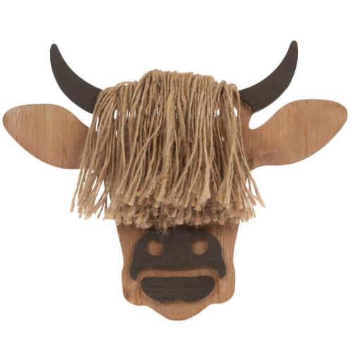 Highland Cow Head Wood Wall Decor