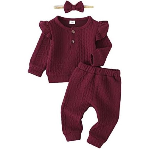 Mioglrie Toddler Baby Girl Clothes Fall Winter Sweatsuit Newborn Sweatshirt Sweat Pant Sets Outfits Infant Girls Clothing