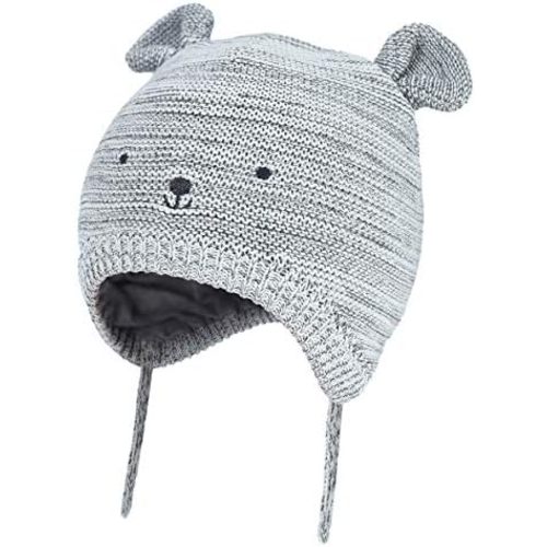Somaler Baby Knitted Winter Hats Infant Newborn Toddler Autumn Cute Earflap Cotton Lined Beanie Hat for Boys Girls