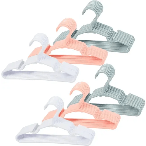 60 pcs Baby Nursery Closet Hangers,Non-Slip Laundry Infant Pant Hanger for Newborn Clothes,Ultra-Thin Child Coat Hanger for Girl Boy Toddler Kid