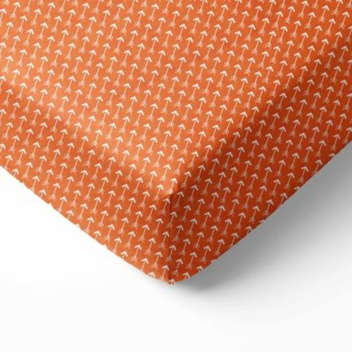 Bacati - Orange Arrows Gray 100 percent Cotton Universal Baby US Standard Crib or Toddler Bed Fitted Sheet