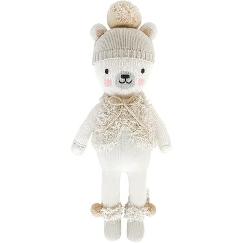 cuddle + kind Stella The Polar Bear Regular 20" Hand-Knit Doll – 1 Doll = 10 Meals, Fair Trade, Heirloom Quality, Handcrafted in Peru, 100% Cotton Yarn