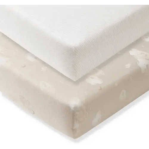 Burt's Bees Baby Essential Organic Cotton Fitted Crib Sheet, Breathable for Boy Girl Standard Crib & Toddler Mattresses