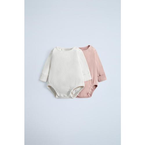 TWO-PACK OF WAFFLE WEAVE BODYSUITS - Grayish | ZARA United States