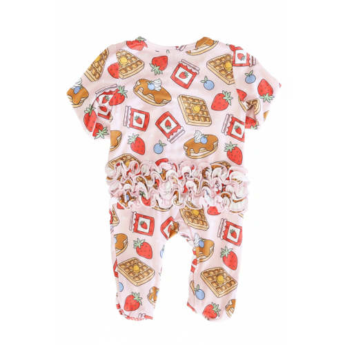 Sweet Stacks Ruffle Zipper Footie | Pink