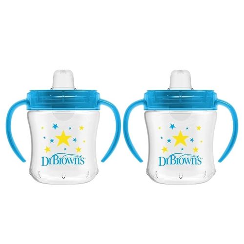 Dr. Brown's Transition Sippy Cup with Soft Spout - Blue - 6oz - 6m+ (Pack of 2)