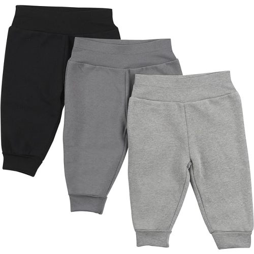 Hanes Girls Fleece Pull-on Pants 3-pack, Flexy Super Soft 4-Way Sweatpants, Stretch Joggers for Babies & Toddlers