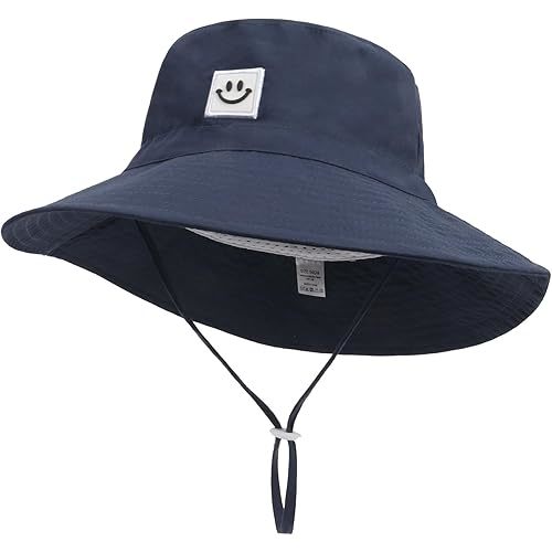 Baby Sun Hat Smile Face UPF 50+ Toddler Bucket Hat for Boys Girls 0-7 Years