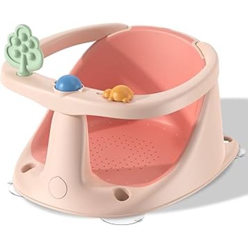 Baby Bath Seat for Babies 6 Months & Up, Non-Slip Bath Seats for Babies Sitting up,Bath tub Seat with Suction Cups,Safe & Comfortable Bath Chair Baby, Pink