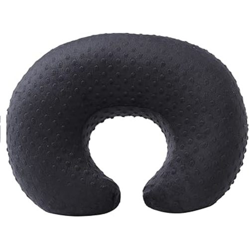 Nursing Pillow Cover, Breastfeeding Pillow Slipcover Snugly Fits for Nursing Pillow for Baby Boys and Girls, Premium Quality Microfiber, Ultra Soft Comfortable (Black)