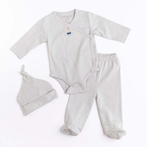 Pima Embroidered Bundle Set in Blue Boat – Wild Wawa