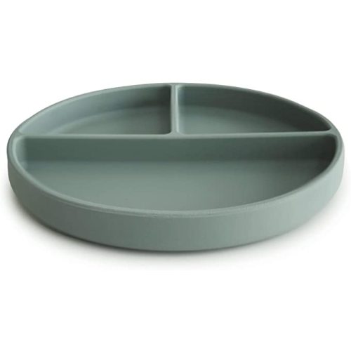 mushie Silicone Suction Plate | BPA-Free Non-Slip Design (Cambridge Blue)