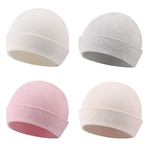 Cotton Newborn Baby Boys Hat Baby Beanie for Girls Newborn Hospital Hat Autumn Winter (4PCS-A,Preemie)