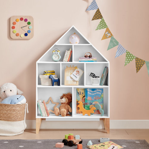 Harper Orchard Abinabi Dollhouse 8-Compartment Kids Book Toy Display Freestanding Bookshelf with Beech Legs & Reviews | Wayfair