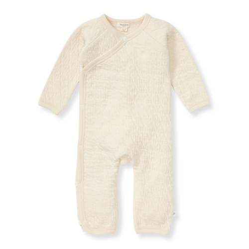 Organic Cotton Quilted Bee Wrap-Front Baby Jumpsuit - Oat – Burt's Bees Baby