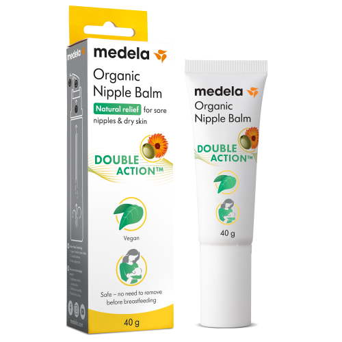 Medela Organic Double Action Nipple Balm, All-Natural and Vegan Dry Skin and Irritation Relief, 40g