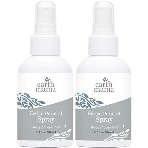 Herbal Perineal Spray by Earth Mama | Safe for Pregnancy and Postpartum, Natural Cooling Spray For After Birth, Benzocaine and Butane-Free 4-Fluid Ounce (2-Pack)