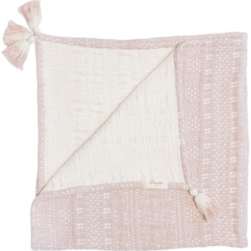 CRANE BABY Luxe Cotton Baby Blanket, Pink