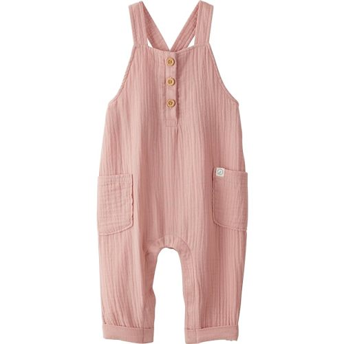 little planet by carter's unisex-baby Baby Organic Cotton Gauze Overall Jumpsuit - 3 Months - Dusty Rose