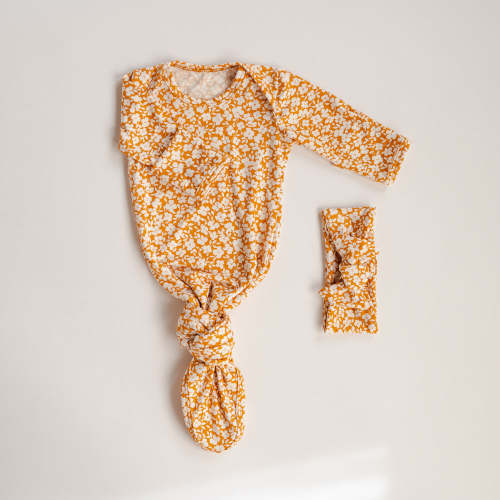 Sleeper and Bow Set in Marigold