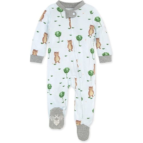 Burt's Bees Baby baby Sleep and Play Pjs, 100% Organic Cotton One-piece Romper Jumpsuit Zip Front Pajamas