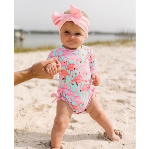 Baby Flamingo Swimsuit | Girls Long Sleeve Bathing Suit