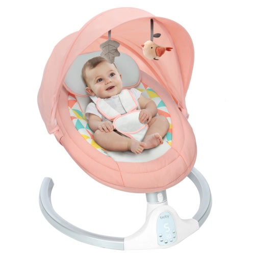 Baby Swing for Infants, Unisex Infant Swing Chair with Remote Control, Bluetooth Music & Touch Panel, Pink