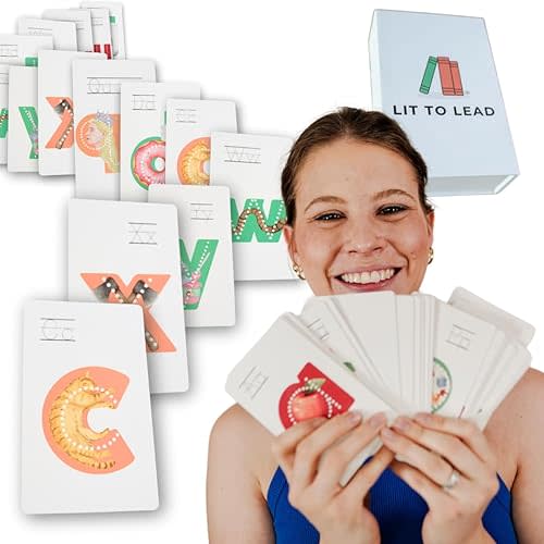 Lit Letters Flash Cards Official Lit to Lead Product | Learn Letter Sounds up to 2X Faster | Alphabet Flash Cards | Embedded Pictograph Mnemonic
