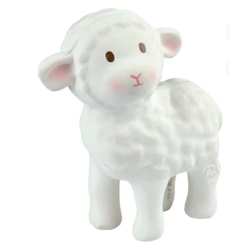 Bahbah the Lamb Organic Natural Rubber Teether, Rattle & Bath Toy