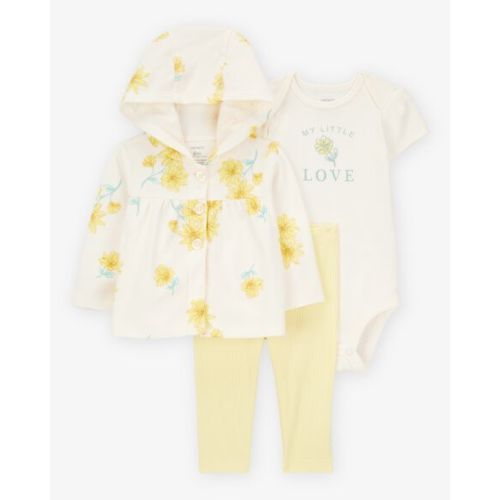 Baby 3-Piece Floral Hooded Pant Set - Carter's | Carter's