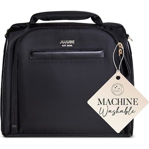 JuJuBe New Insulated Bottle Bag, Breastmilk Storage Bag for Baby Bottles, Travel Insulated Lunch Bag or Cooler Bag with Waterproof Lining for Nursing, Milk, Food, Baby Formula, Snacks, Daycare, Black