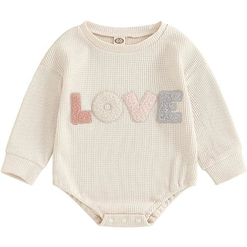 VISGOGO Infant Baby Boy Girls Big Lil Bro Big Lil Sis Matching Set Sweatshirt Romper Embroidery Sweater Toddler Clothes