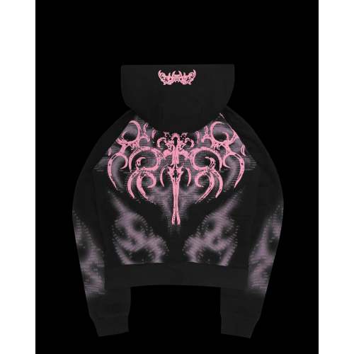 EUPHORIA PUFF PRINT FITTED ZIP HOODIE BLACK