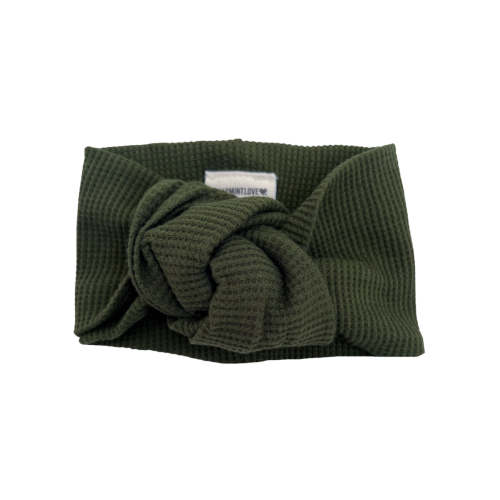 Organic Waffle Turban Headband, Forest