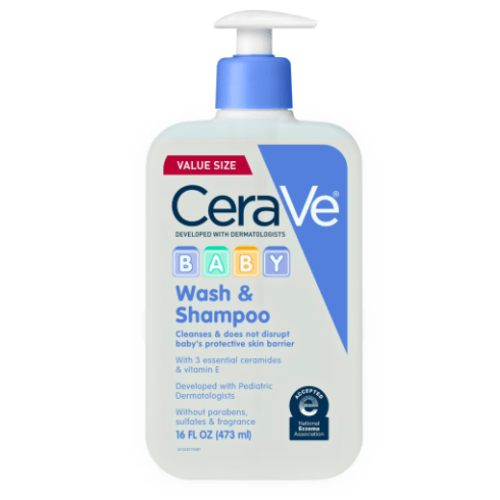 CeraVe Gentle Baby Wash & Shampoo, Tear-Free Cleanser for Infants and Toddlers, 16 fl oz