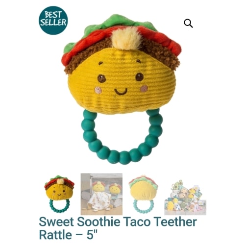 Sweet Soothie Taco Teether Rattle - 5" - Mary Meyer Stuffed Toys