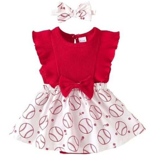 Baby Girl Clothes Newborn Romper Dress Baseball Football Soccer Basketball Infant Ruffle Sleeveless Summer Outfits Headband