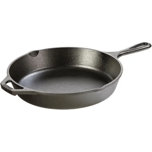 Lodge 10.25 Inch Cast Iron Pre-Seasoned Skillet – Signature Teardrop Handle - Use in the Oven, on the Stove, on the Grill, or Over a Campfire, Black