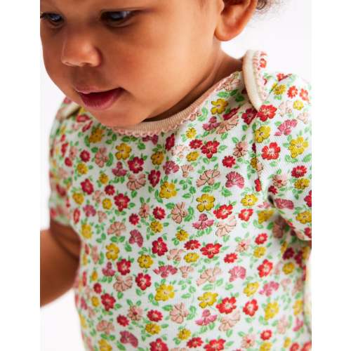 Twin Pack Short Rompers-Multi Summer Flowerbed