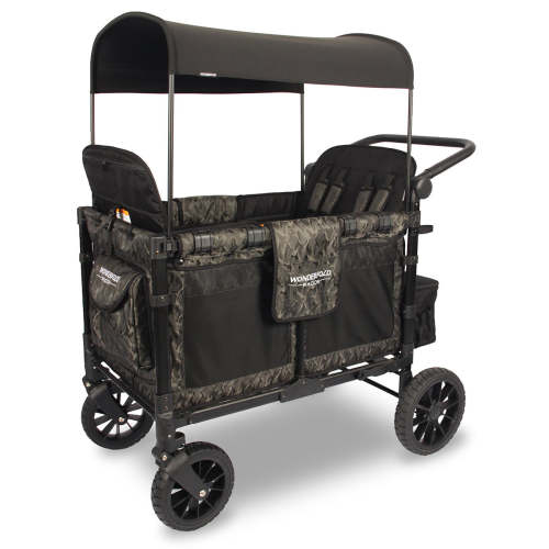 WonderFold W4 Luxe Multifunctional Quad (4 Seater) Stroller Wagon - Shadow Green Camo